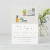 観賞用鉢植え葉植物性ブライダルシャワー サンキューカード (スタンド正面)