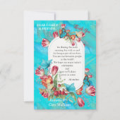 観賞蝶と水色の花。 出欠カード (正面)