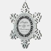 観賞記念日カスタムモノグラム スノーフレークピューターオーナメント (右)