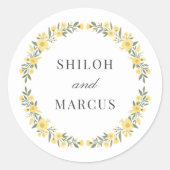 観音黄色の野結婚花輪の名前 ラウンドシール (正面)