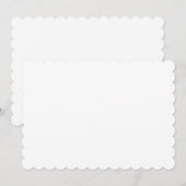 角がギザギザの縁取りのブランクカード 7 x 5 インチ 招待状 (正面/裏面)