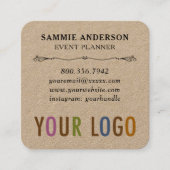 角が丸いクラフトスクエアビジネスカード スクエア名刺 (正面)