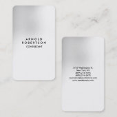 角が丸い灰色エレガント白 名刺 (正面/裏面)