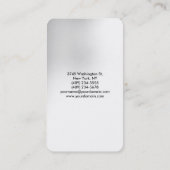 角が丸い灰色エレガント白 名刺 (裏面)