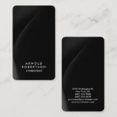 角が丸い灰色エレガント黒 名刺 (正面/裏面)