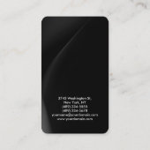 角が丸い灰色エレガント黒 名刺 (裏面)