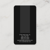角が丸い黒い灰色の縦の名刺 名刺 (裏面)