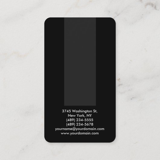 角が丸い黒い灰色の縦の名刺 名刺 (裏面)
