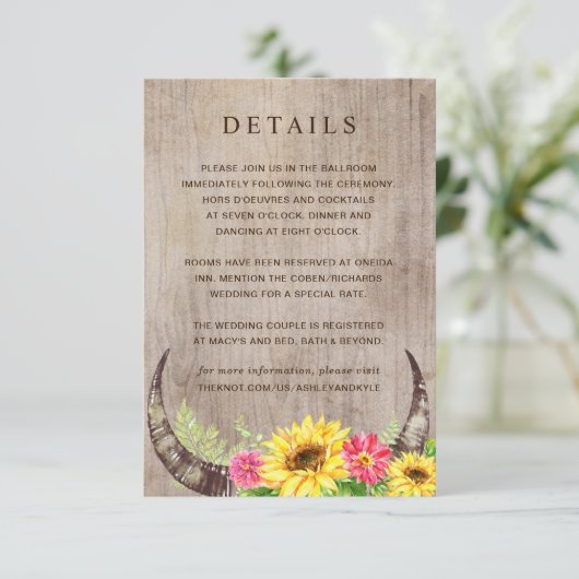 角が付いている木のヒマワリの明細カード エンクロージャーカード (スタンド正面)