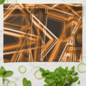 角が四角くオレンジ色の斑点 キッチンタオル (折り畳み)