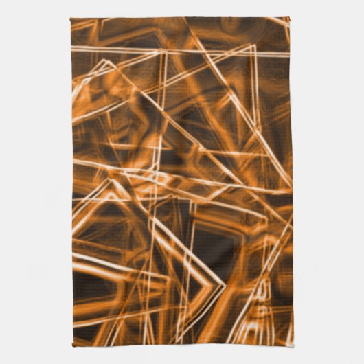 角が四角くオレンジ色の斑点 キッチンタオル (縦)