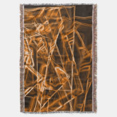 角が四角くオレンジ色の斑点 スローブランケット (正面縦)