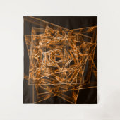 角が四角くオレンジ色の斑点 タペストリー (正面)