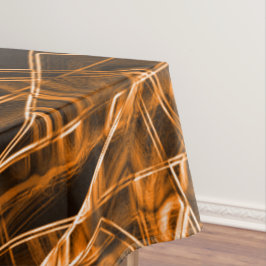 角が四角くオレンジ色の斑点 テーブルクロス