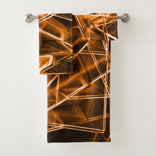 角が四角くオレンジ色の斑点 バスタオルセット (インサイチュ)