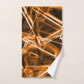 角が四角くオレンジ色の斑点 バスタオルセット (ハンドタオル)