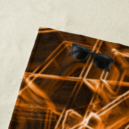 角が四角くオレンジ色の斑点 ビーチタオル