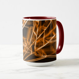 角が四角くオレンジ色の斑点 マグカップ