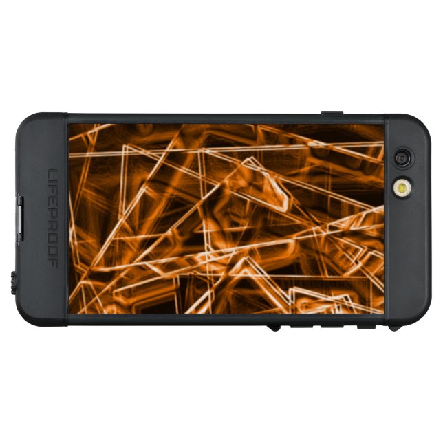 角が四角くオレンジ色の斑点 LifeProof iPhoneケース (裏面横)