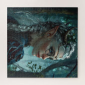 角と眼鏡のエルフの女性 ジグソーパズル (横)