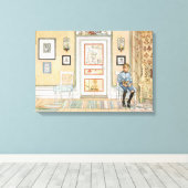 角に座っている少年（Carl Larsson著）キャンバス キャンバスプリント (インサイチュ (ウッドフロア))