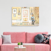 角に座っている少年（Carl Larsson著）キャンバス キャンバスプリント (インサイチュ (リビング))