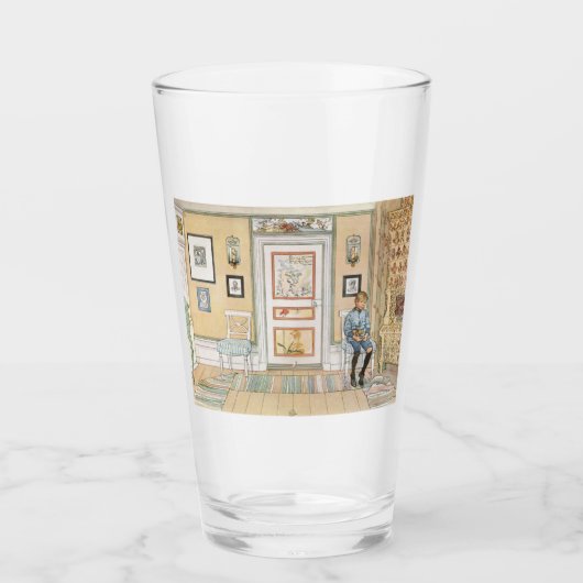 角に座っている少年（Carl Larsson著） タンブラーグラス (正面)