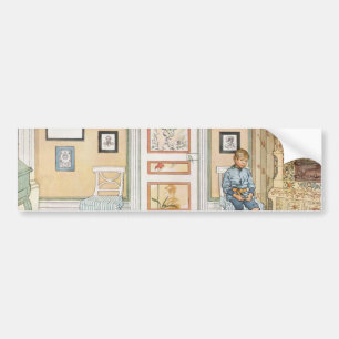 角に座っている少年(Carl Larsson著) バンパーステッカー
