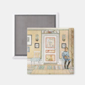 角に座っている少年（Carl Larsson著） マグネット (正面/裏面)