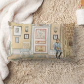 角に座っている少年（Carl Larsson著） ランバークッション (ブランケット)