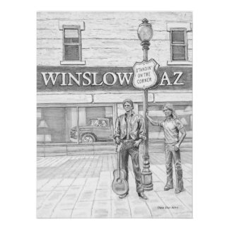 角に立った光沢のあるポスター ポスター