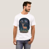 角に銀河を持つ鹿 Tシャツ (正面フル)