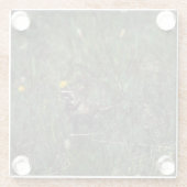 角のあるヒバリ ガラスコースター (裏面)