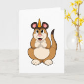 角のあるミーアキャット カード (黄色い花)