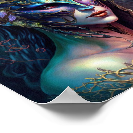 角のある小妖精や小人女性ファンタジーアートポスター ポスター (角)