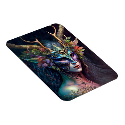 角のある小妖精や小人女性ファンタジーアートマグネット マグネット (右側)