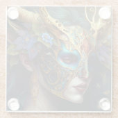 角のある小妖精や小人女性ファンタジーアート ガラスコースター (裏面)