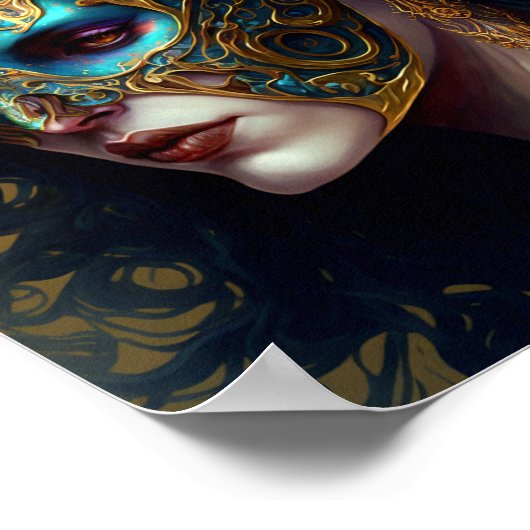 角のある小妖精や小人女性ファンタジーアート ポスター (角)