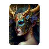 角のある小妖精や小人女性ファンタジーアート マグネット (縦)