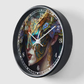 角のある小妖精や小人女性ファンタジーアート 壁時計 (傾斜)