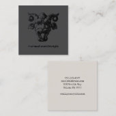 角のある恐ろしい悪魔の顔 スクエア名刺 (正面/裏面)