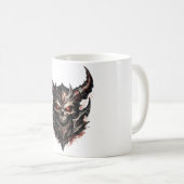 角のある悪魔的なドクロ コーヒーマグカップ (正面右)