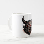 角のある悪魔的なドクロ コーヒーマグカップ (正面左)