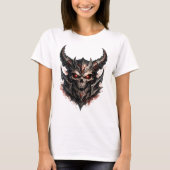 角のある悪魔的なドクロ Tシャツ (正面)