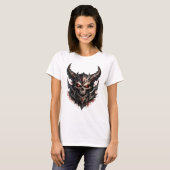 角のある悪魔的なドクロ Tシャツ (正面フル)