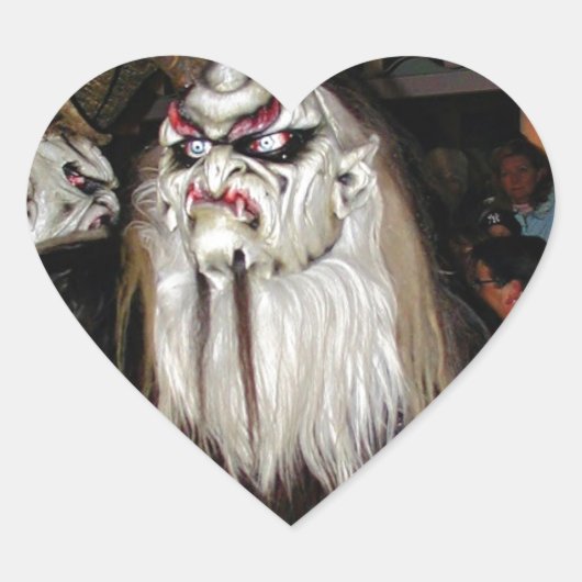 角のある日本の悪魔マスク ハートシール (正面)