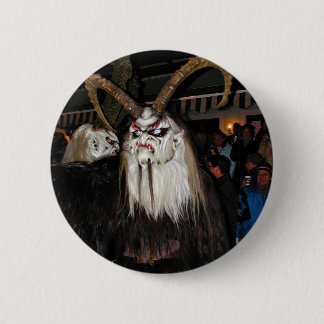 角のある日本の悪魔マスク 缶バッジ