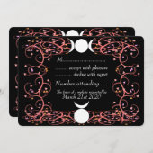 角のある神と三重の女神のウィッカンの結婚式の出欠確認 招待状 (正面/裏面)