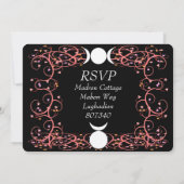 角のある神と三重の女神のウィッカンの結婚式の出欠確認 招待状 (裏面)