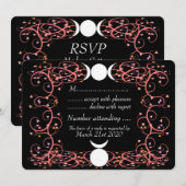 角のある神と三重の女神のウィッカン式結婚 返信のお願い 招待状 (正面/裏面)